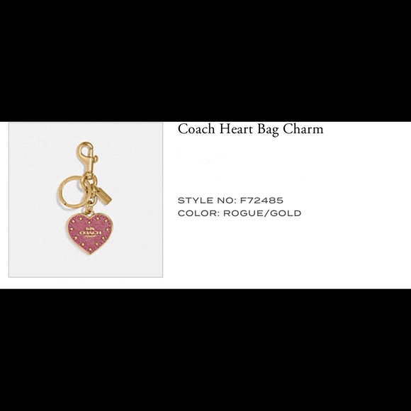 COACH GOLD HEART KEYCHAIN LATCH FOB BAG CHARM - Picture 5 of 5